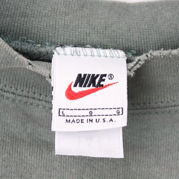VTG Nike Side Swoosh Faded Olive Sweatshirt J274 - Picture 5 of 7